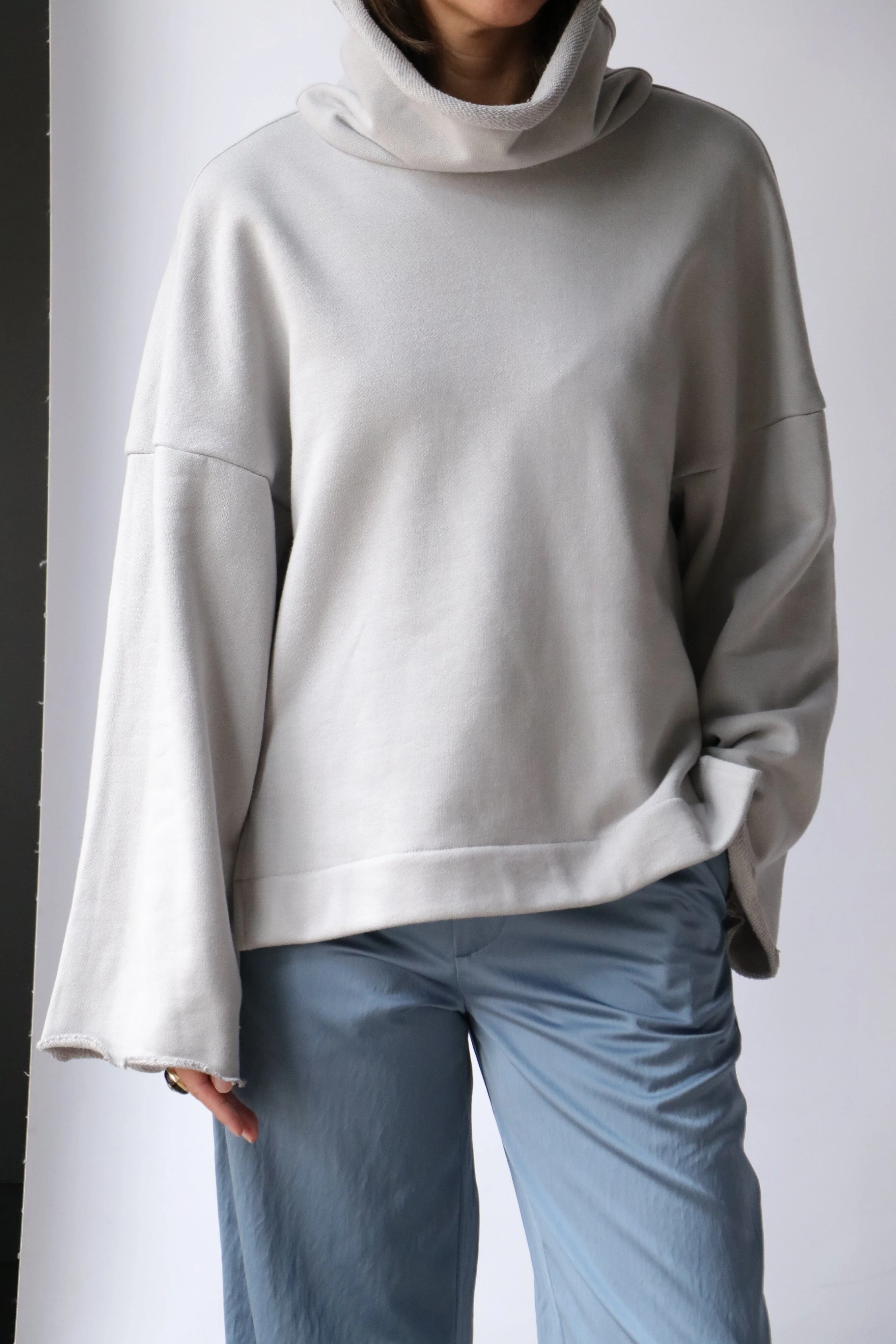 Gauchere Oversized Raw Edge Turtleneck Sweater - Image 4