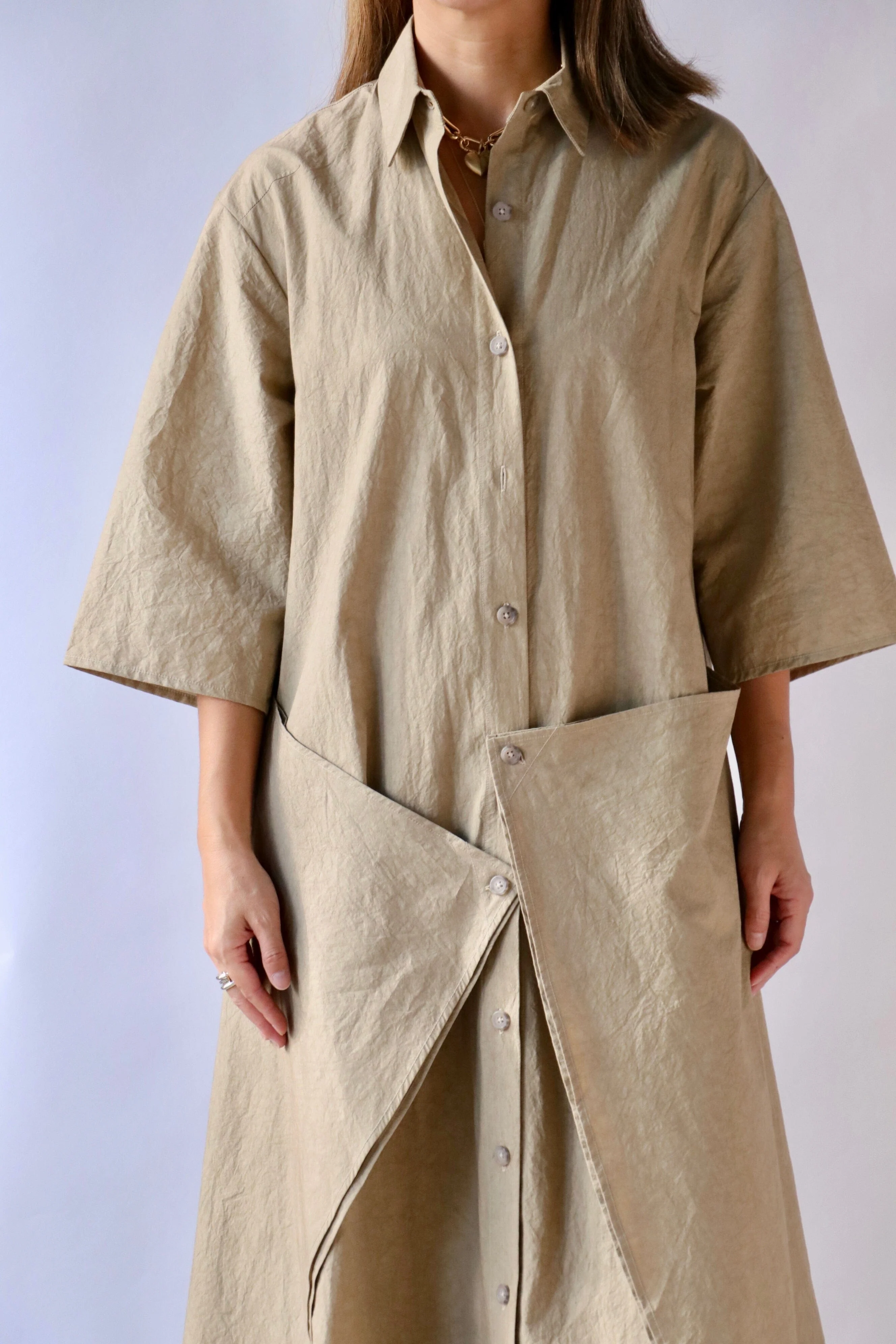 Lauren Manoogian Panel Dress in Drab - Image 3