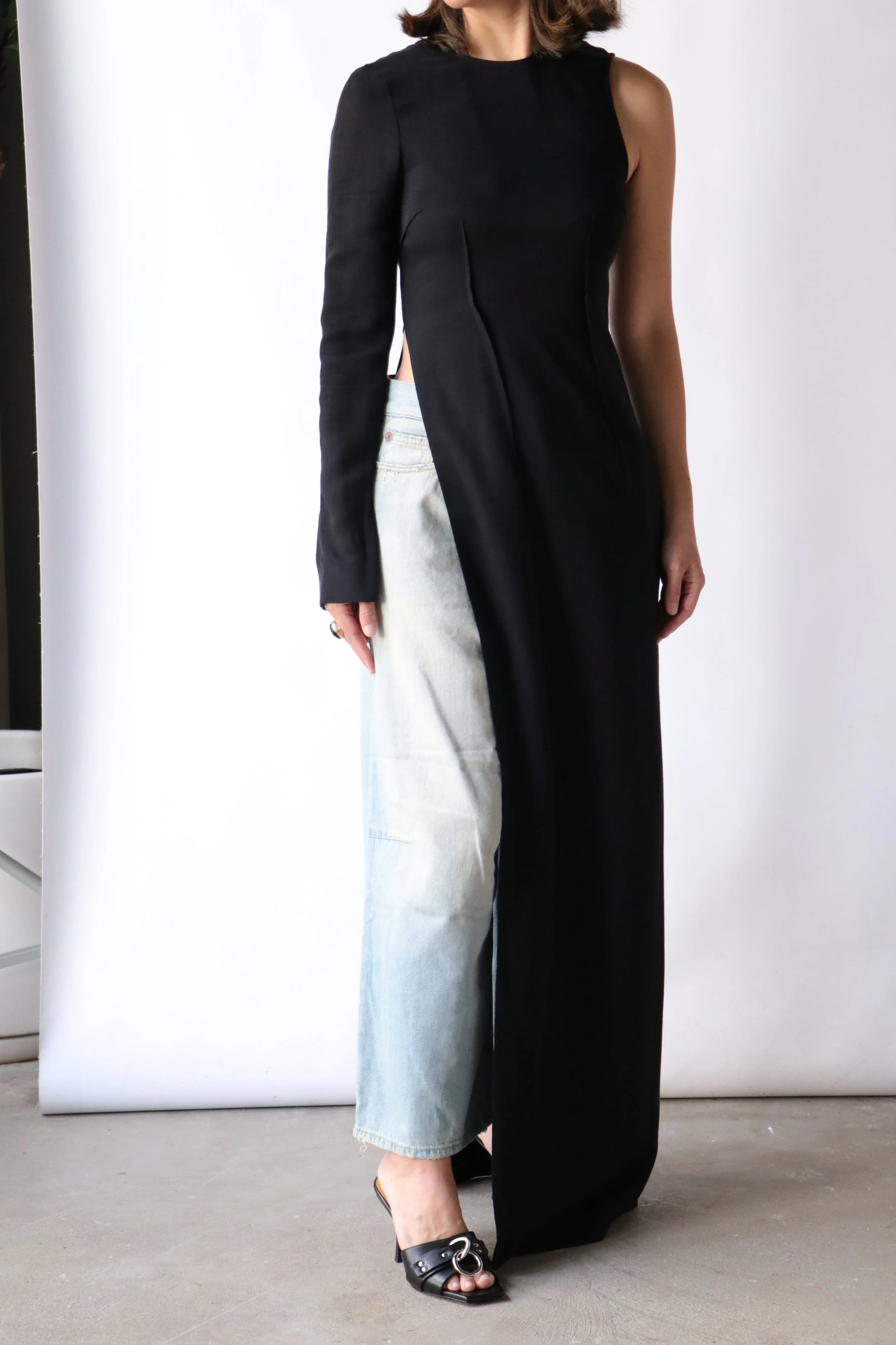 MM6 Maison Margiela Long Sleeve Top in Black - Image 3