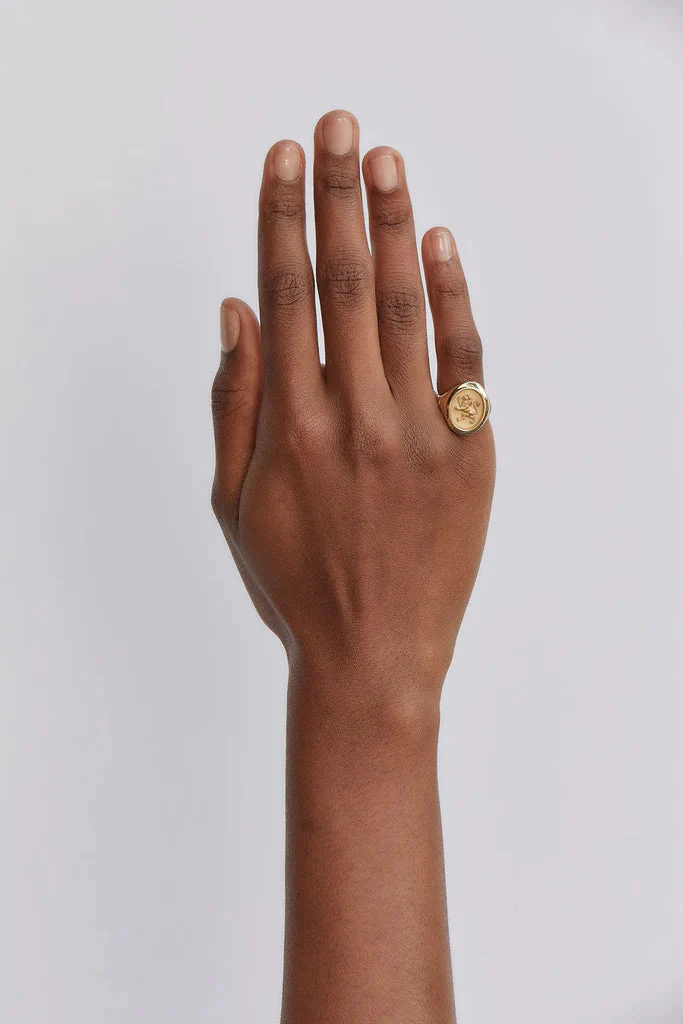 Retrouvai Grandfather Fantasy Signet Ring- Lion - Image 3