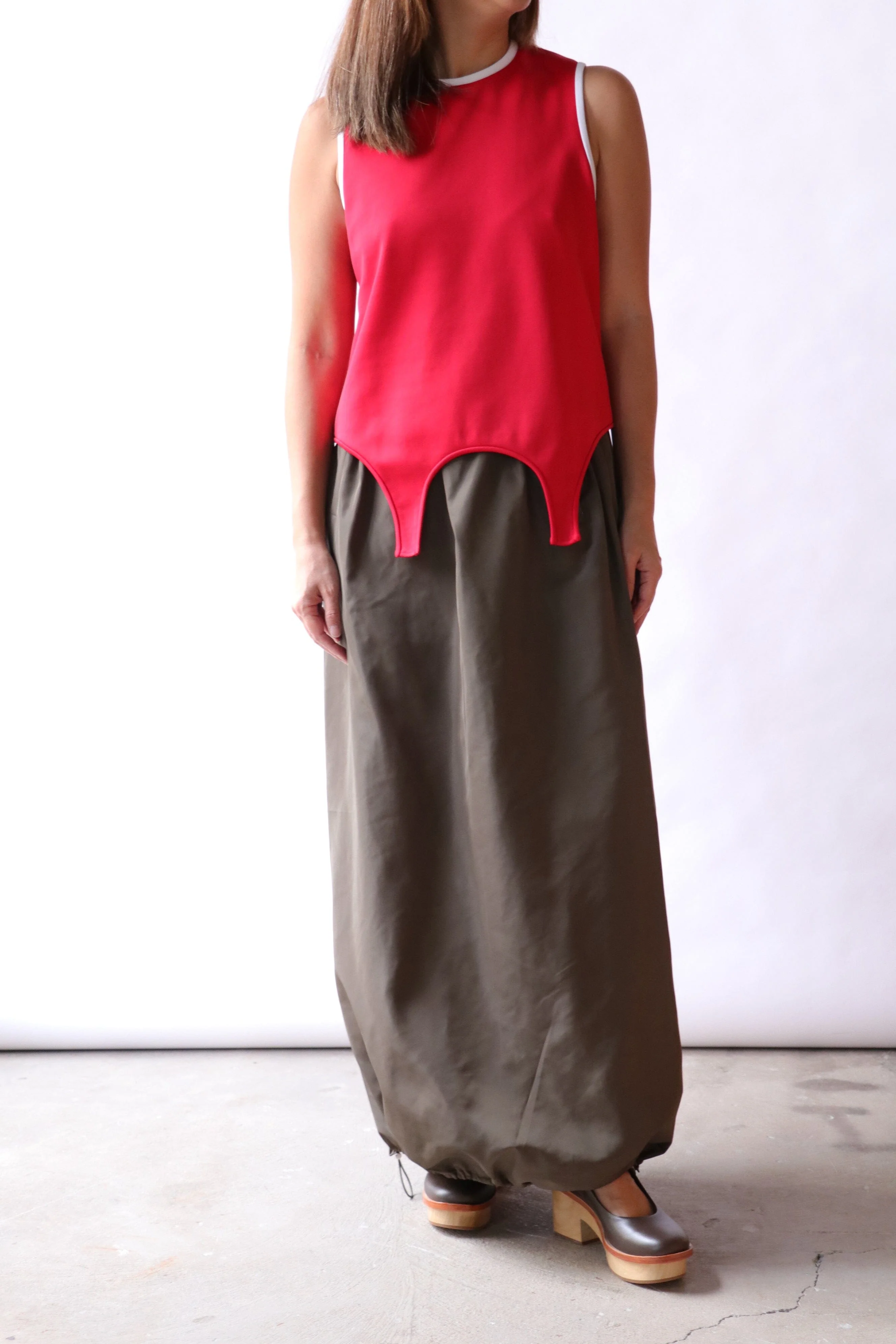 Tibi Active Knit Flip Tank in Red - Image 3