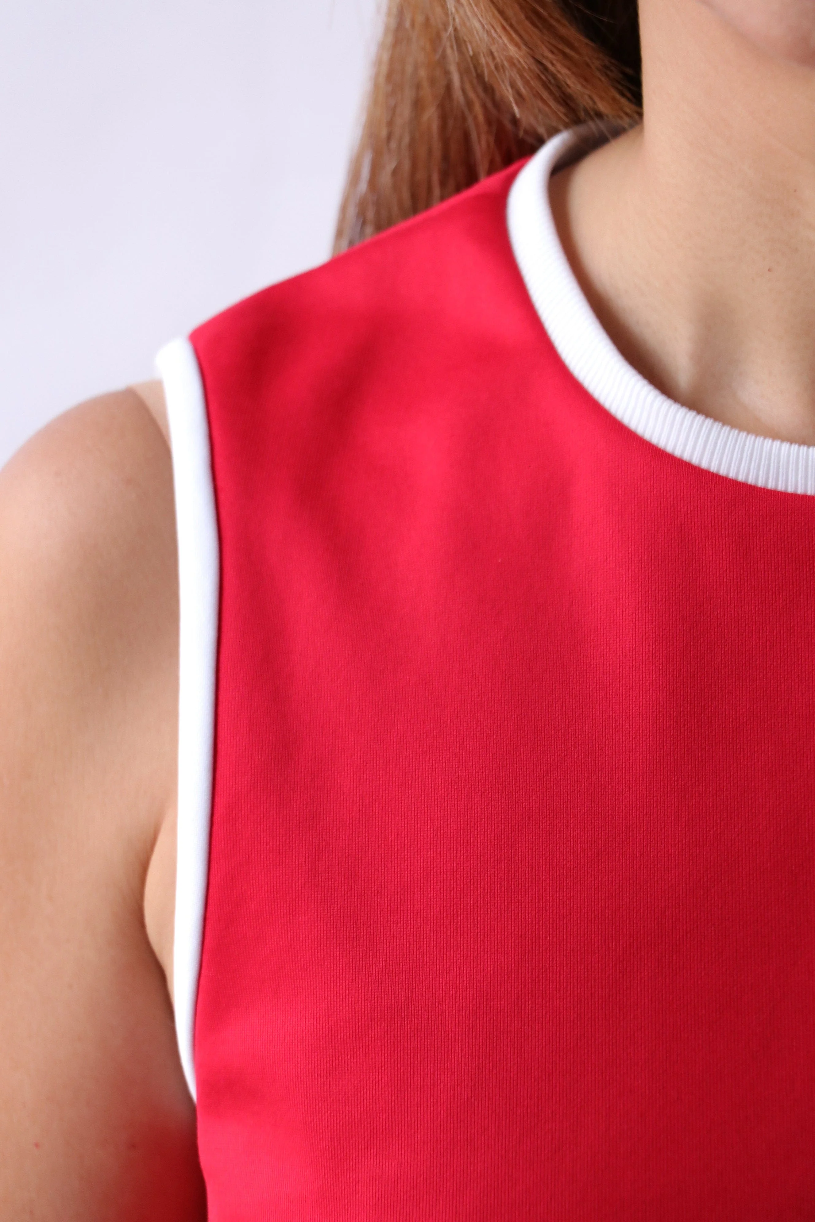 Tibi Active Knit Flip Tank in Red - Image 4