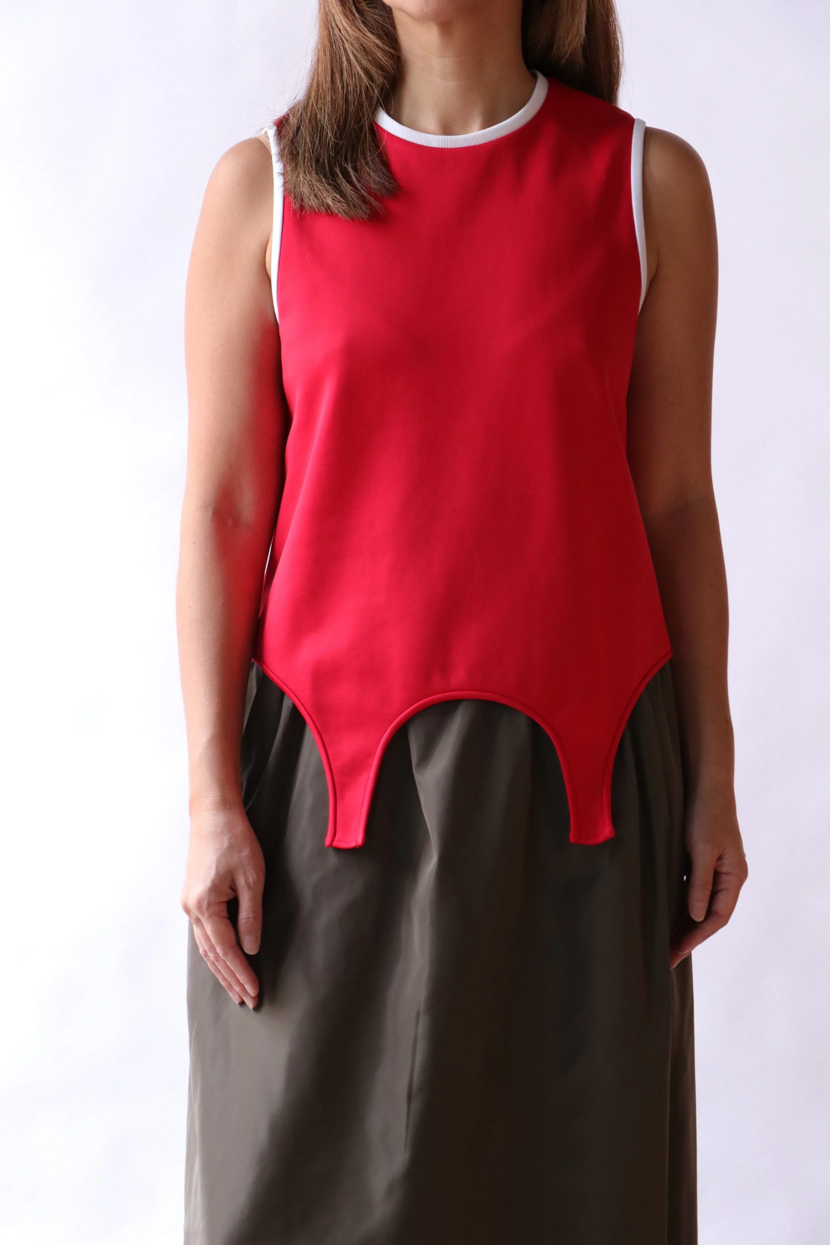 Tibi Active Knit Flip Tank in Red - Image 5