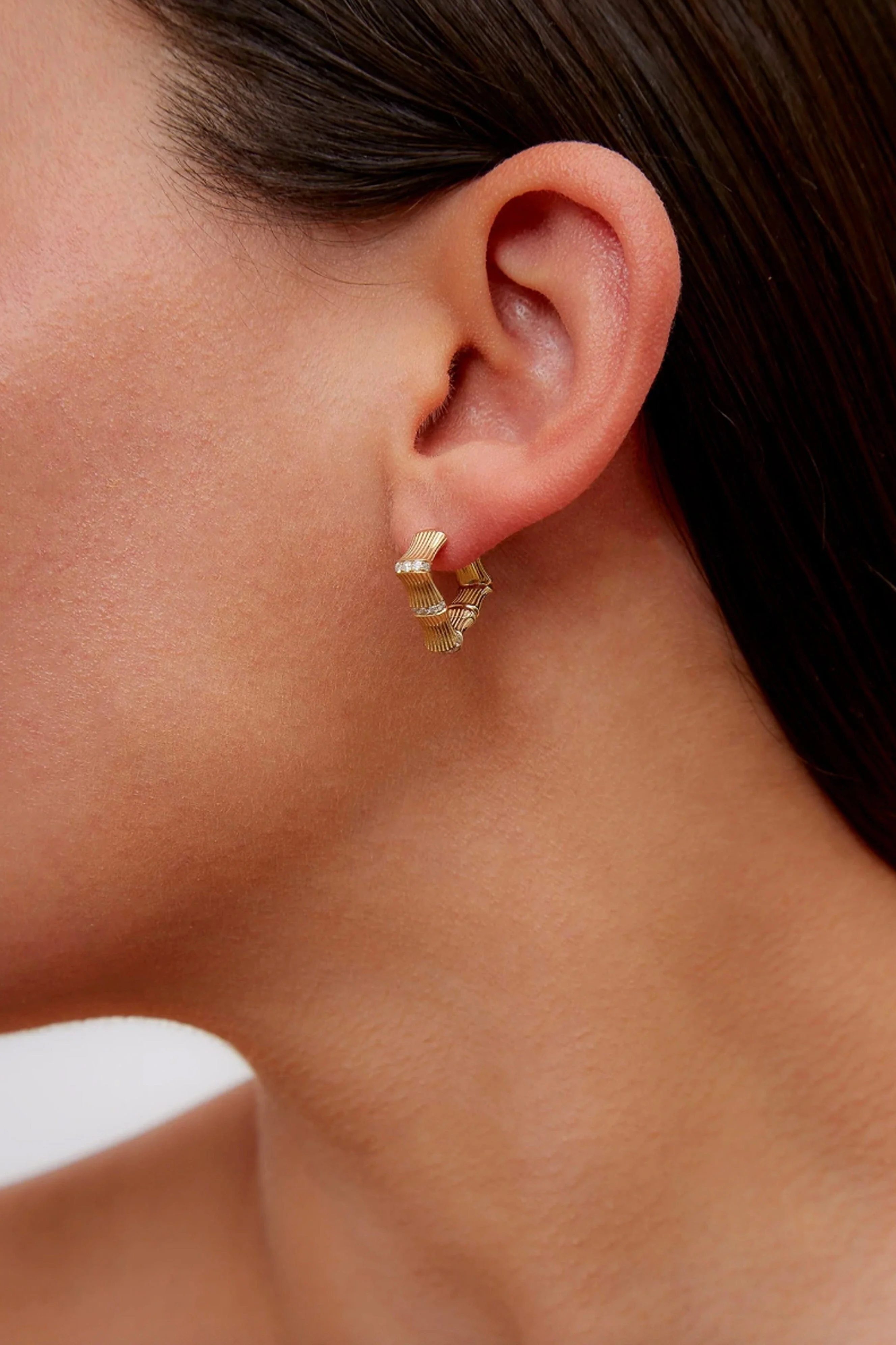 Yvonne Leon Paire De Créoles Bambou Pm Or Jaune - Image 3